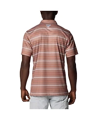 Columbia Men's Texas Orange Longhorns Pfg Super Terminal Tackle Omni-Shade Stripe Polo Shirt