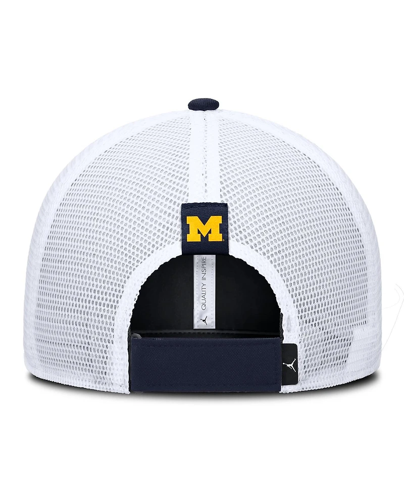 Jordan Men's College Navy/White Michigan Wolverines Rise Adjustable Trucker Hat