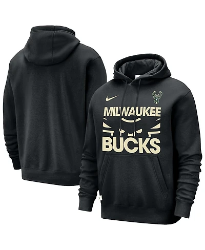 Nike Men's Black Milwaukee Bucks Courtside Club Pullover Hoodie