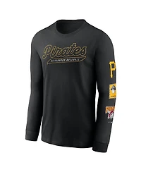 Nike Men's Black Pittsburgh Pirates Cooperstown Collection Knockout Long Sleeve T-Shirt