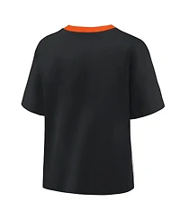 Fanatics Women's Black/Graphite Baltimore Orioles Oversized Race to Win V-Neck T-Shirt