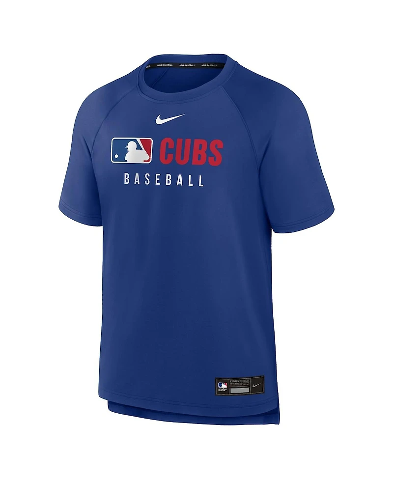Nike Men's Royal Chicago Cubs Authentic Collection Pregame Raglan Performance T-Shirt