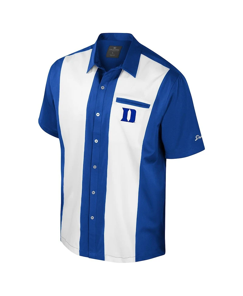 Colosseum Men's Royal Duke Blue Devils Strike Bowling Button-Up Shirt