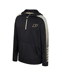 Colosseum Big Boys and Girls Black Purdue Boilermakers Lumen Long Sleeve Quarter-Zip Hooded Windshirt
