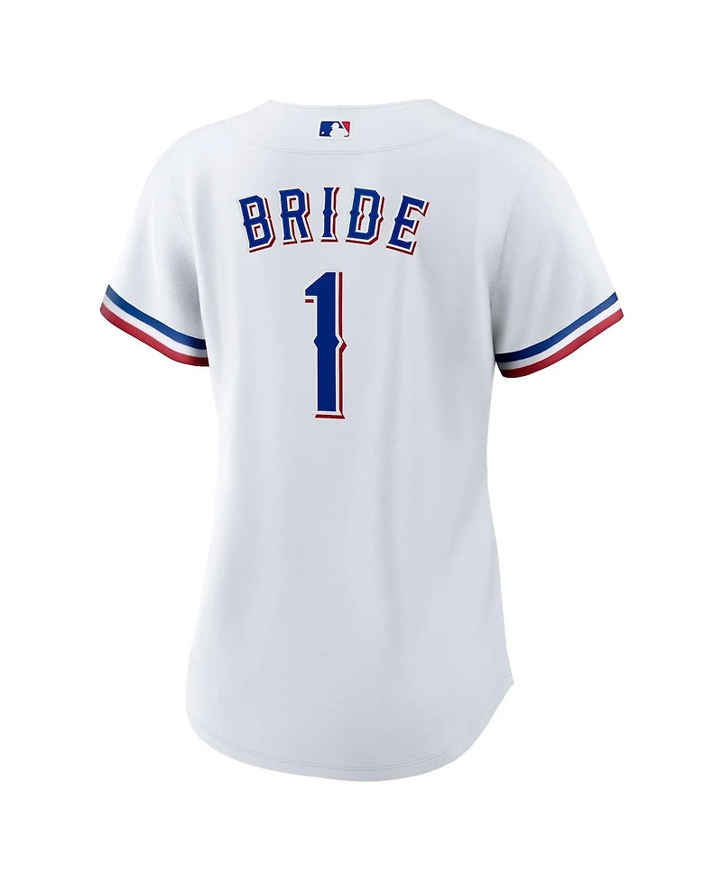Nike Women's White Texas Rangers 1 Bride Home Replica Jersey