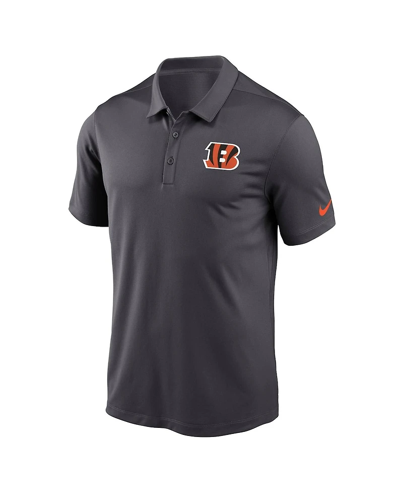 Nike Men's Anthracite Cincinnati Bengals Franchise Performance Polo Shirt