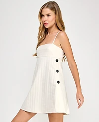 City Studios Juniors' Side-Button Empire-Waist Dress
