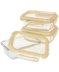 Sedona Kitchen 3-Pack Rectangular Glass Food Storage Container Set