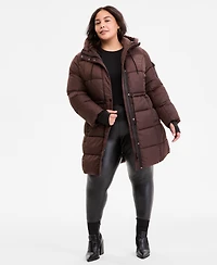 Steve Madden Plus Hooded Anorak Puffer Coat