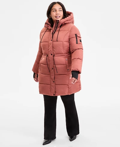 Steve Madden Plus Size Hooded Anorak Puffer Coat