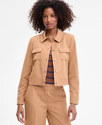 Tahari Asl Women's Cropped Button-Front Jacket, Regular & Petites