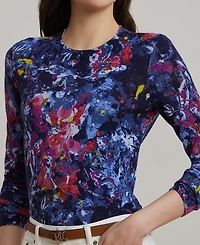 Lauren Ralph Lauren Petite Print Cotton-Blend Sweater