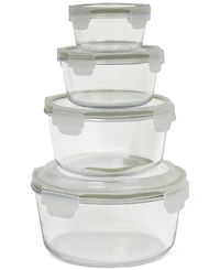 Sedona Kitchen 8-Piece Round Glass Food Storage Bowl & Lid Set