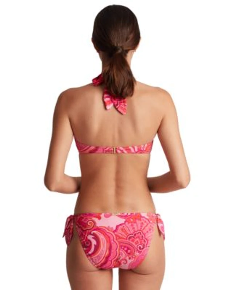 Lauren Ralph Lauren Womens Printed Tie Front V Neck Bikini Top Side Tie Hipster Bikini Bottoms