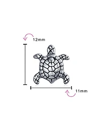 Bling Jewelry Oval Nautical Sea Turtle Charm Bead in Oxidized Sterling Silver for Bracelets