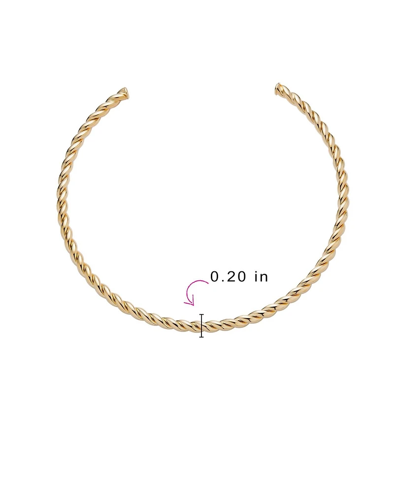 Bling Jewelry Tradtional Cable Twist Braid Rope Choker Collar Necklaces Yellow Gold Plated