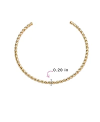 Bling Jewelry Tradtional Cable Twist Braid Rope Choker Collar Necklaces Yellow Gold Plated