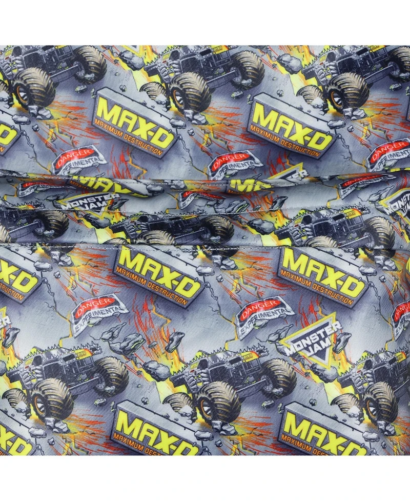 Monster Jam Backpack Maximum Destruction Max-d Truck All-Over Print School Book Bag