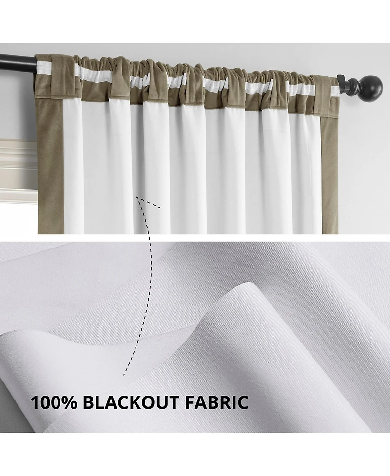 Half Price Drapes Denver Taupe Signature Velvet Blackout Curtain
