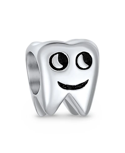 Bling Jewelry Smiling Tooth Fairy Charm Bead in Oxidized Sterling Silver for European Bracelet