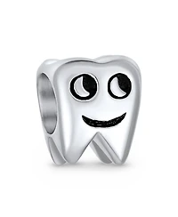 Bling Jewelry Smiling Tooth Fairy Charm Bead in Oxidized Sterling Silver for European Bracelet