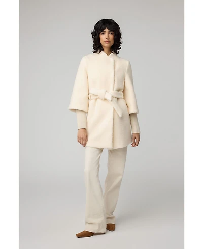 Soia & Kyo Women's Mariah Semi-Fitted Wool Blend Sherpa With Belt