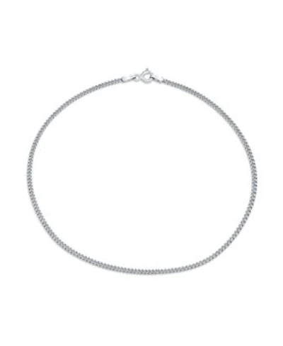 Bling Jewelry Simple Strong Cuban Curb Chain Anklet Strand Link Ankle Bracelet .925 Sterling Silver