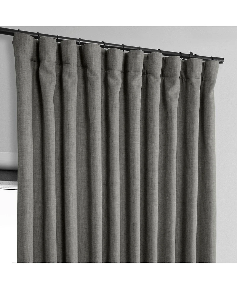 Half Price Drapes Extra Wide Textured Faux Linen Room Darkening Curtain