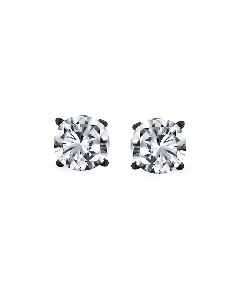 Bling Jewelry Round Cubic Zirconia Cz Solitaire Stud Earrings Rose Gold Plated Sterling Silver Screwback