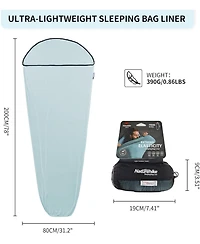 Naturehike Hut Sleeping Bag Ultralight Liner only 390g High Elasticity Travel with Small Pack for Backpacking
