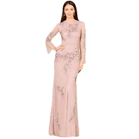 Lara Women's Long Sleeve, High Neck Beaded Gown - Outlet