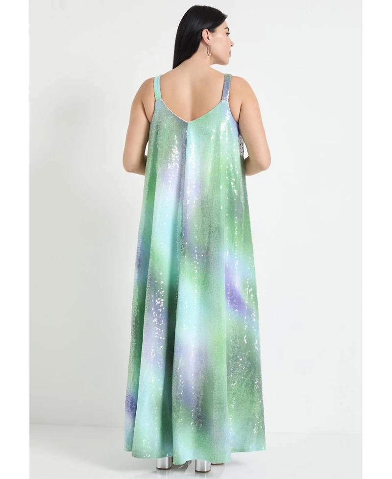 June + Vie Women's Sequin Swing Maxi Dress