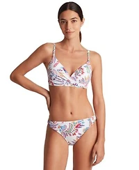 Lauren Ralph Lauren Womens Printed Twist Front Underwire Bikini Top Twist Side Hipster Bikini Bottoms