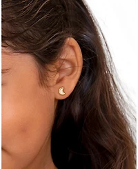 Tiny Blessings Children's 14K Gold Genuine Dream Moon Studs Girls' Screw Back Earrings