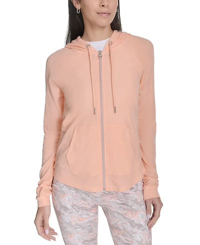 Calvin Klein Performance Ruched-Sleeve Zip Hoodie