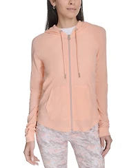 Calvin Klein Performance Ruched-Sleeve Zip Hoodie