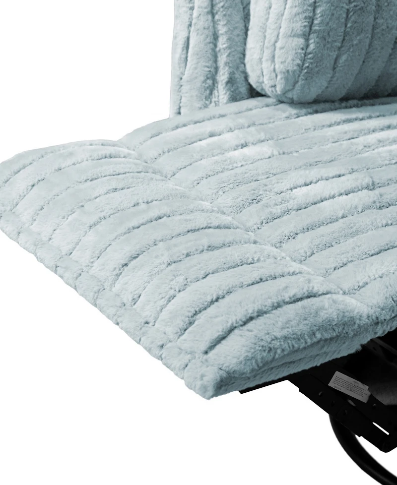 Furniture of America 41" Jorvien Modern Chenille Power Swivel Glider Recliner with Pillows