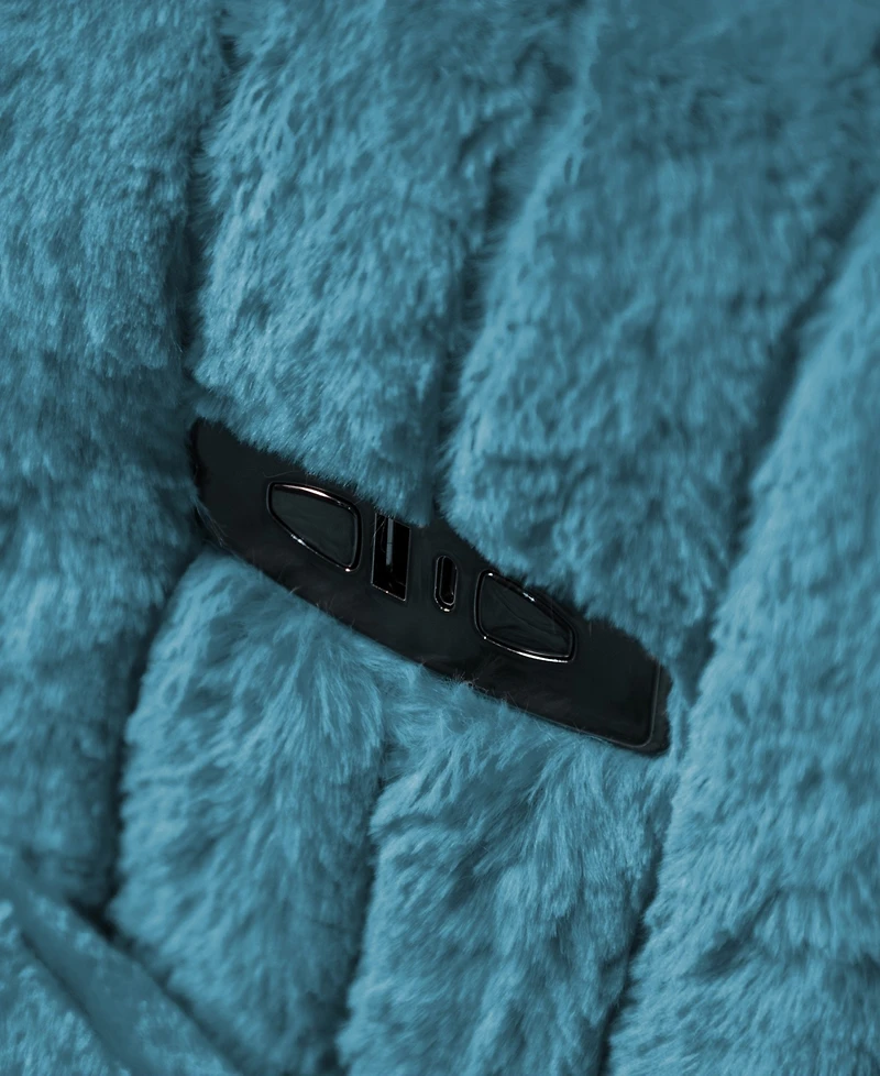 Furniture of America 41" Jorvien Modern Chenille Power Swivel Glider Recliner with Pillows