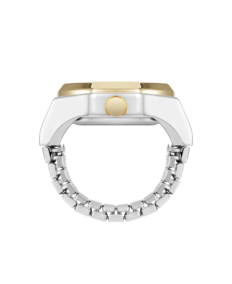 Nine West Women's Quartz Contemporary Two-Tone Metal Alloy Ring Watch, 23mm
