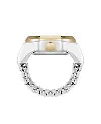 Nine West Women's Quartz Contemporary Two-Tone Metal Alloy Ring Watch, 23mm