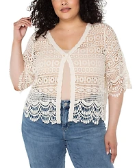 Liverpool Los Angeles Plus Size Crochet Lace Bolero