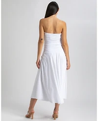 Pietro Brunelli Maternity Maternity Strapless Side Ruching Poplin and Jersey Coco Dress