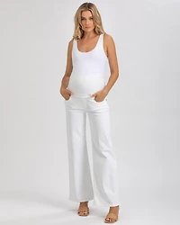 Pietro Brunelli Maternity Maternity Stonewashed High-Waist Wide-Leg Jeans