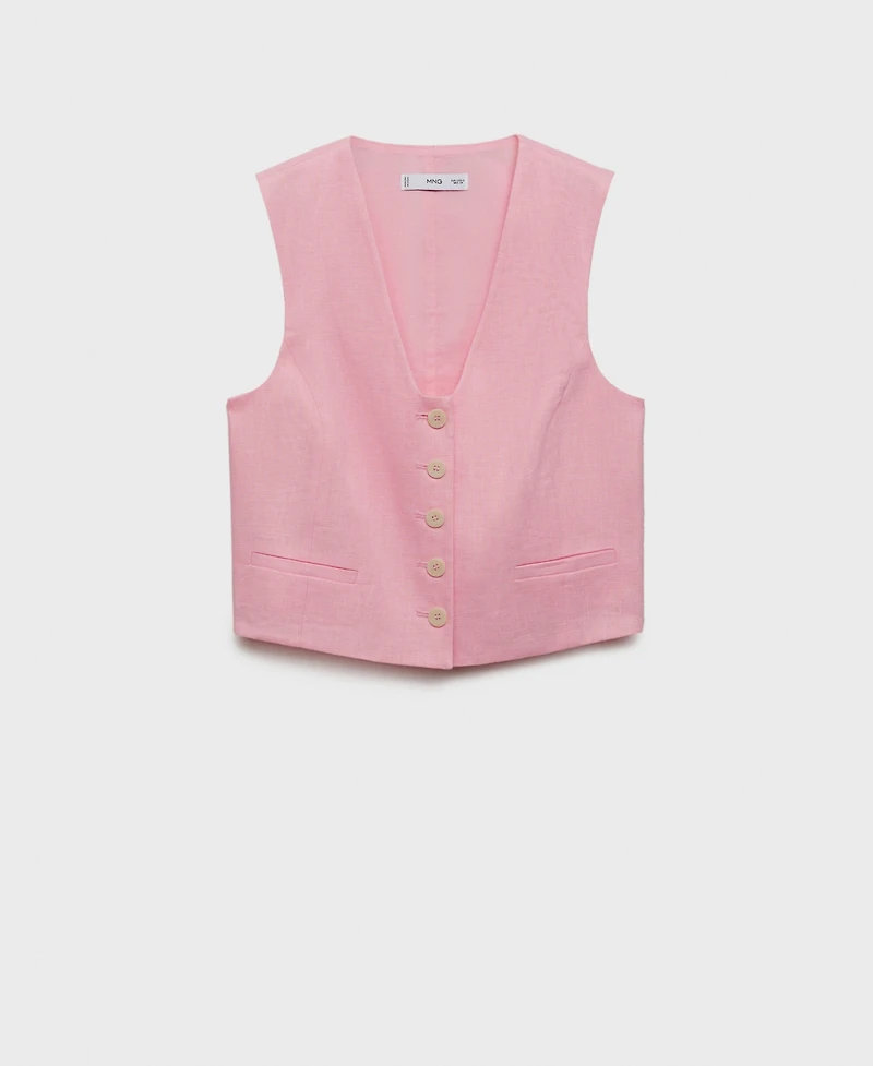 Mango Women's Linen Suit Vest