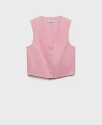 Mango Women's Linen Suit Vest