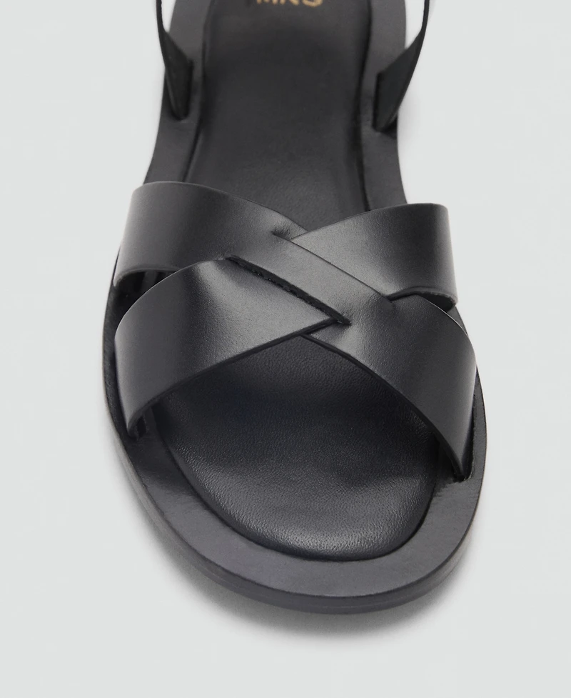 Mango Women's Buckle Strap Leather Sandals