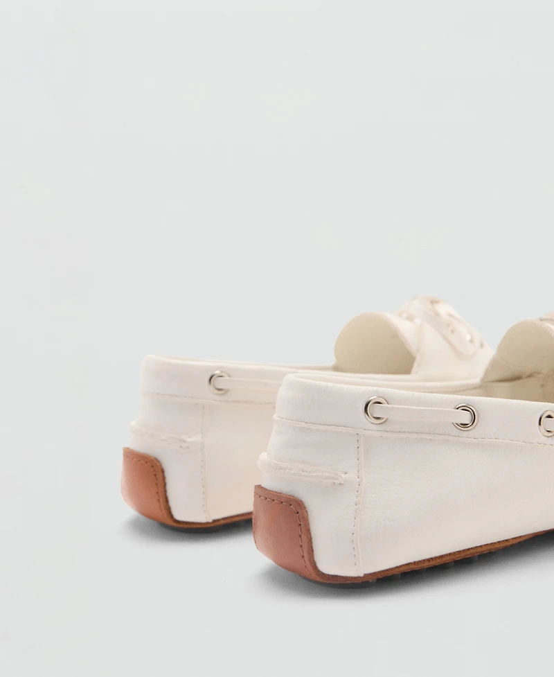 Mango Women's Laces Leather Boat Shoes