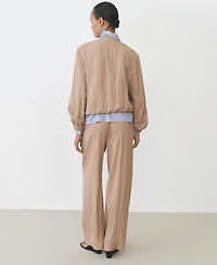 Mango Women's Straight Lyocell Texture Pants