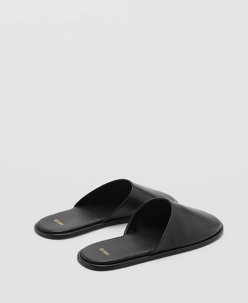 Mango Women's Backless Leather Shoes