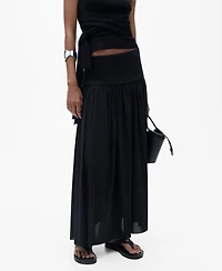 Mango Women's Long Gathered Skirt